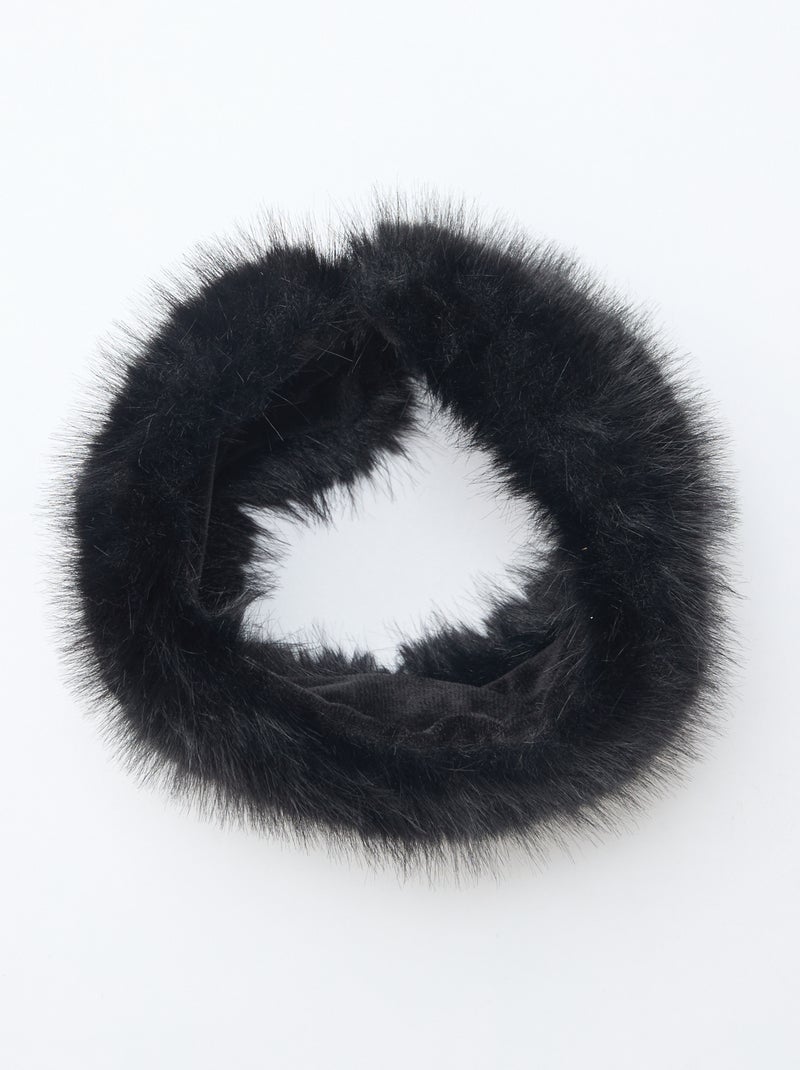 Snood court effet moutonné Noir - Kiabi