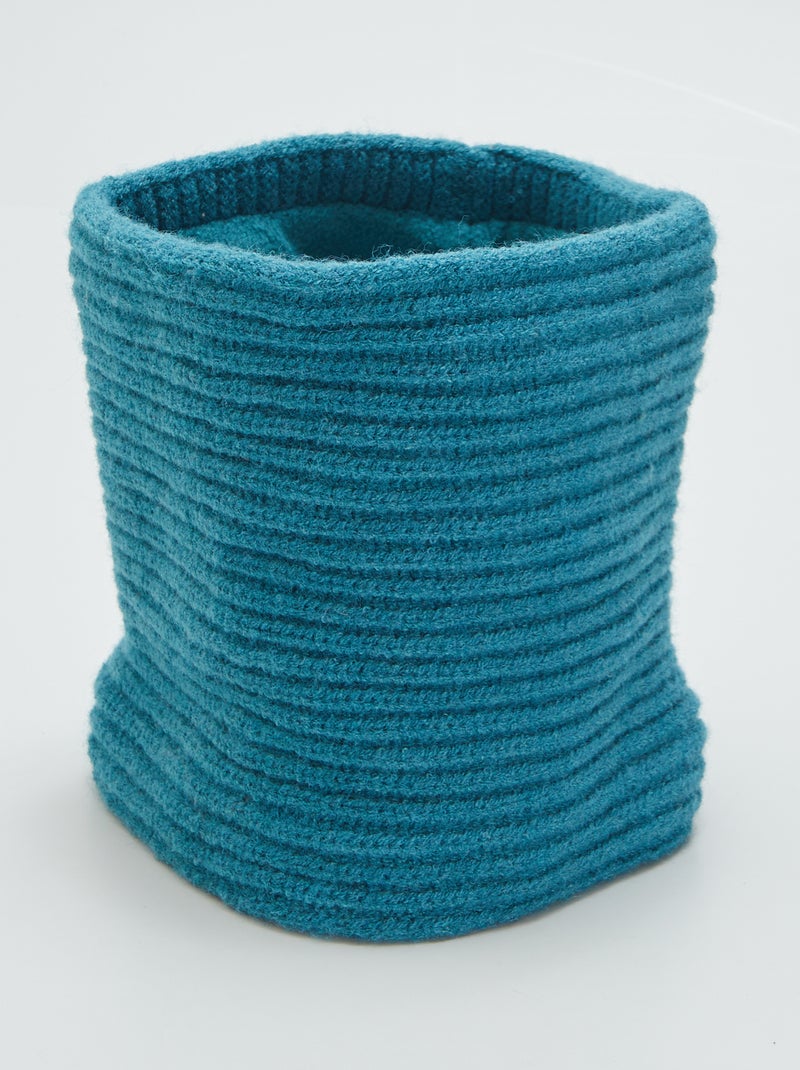 Snood en maille côtelée Bleu - Kiabi