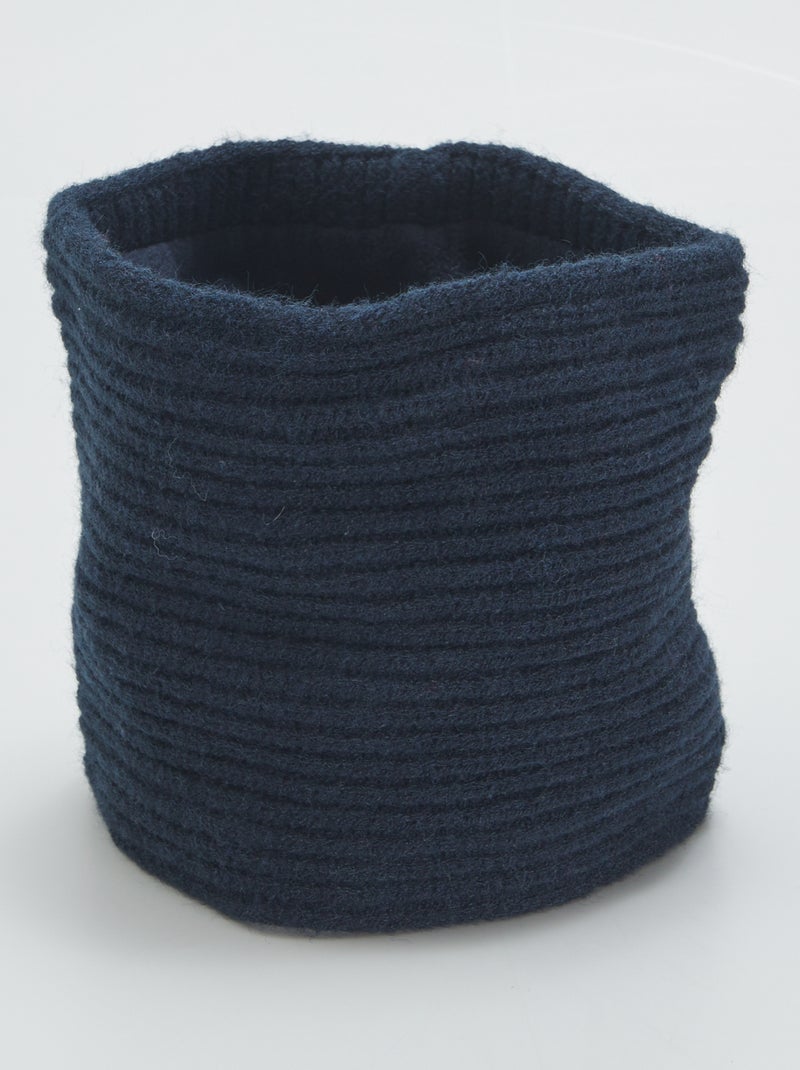 Snood en maille côtelée Bleu foncé - Kiabi