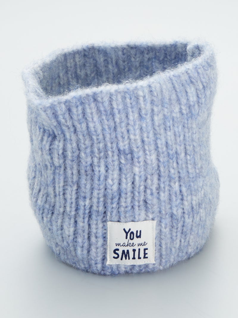 Snood en maille côtelée Bleu - Kiabi