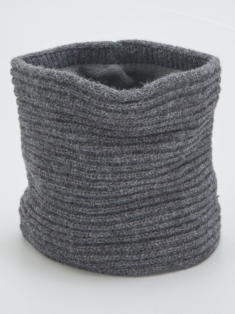 Snood en maille côtelée Gris - Kiabi