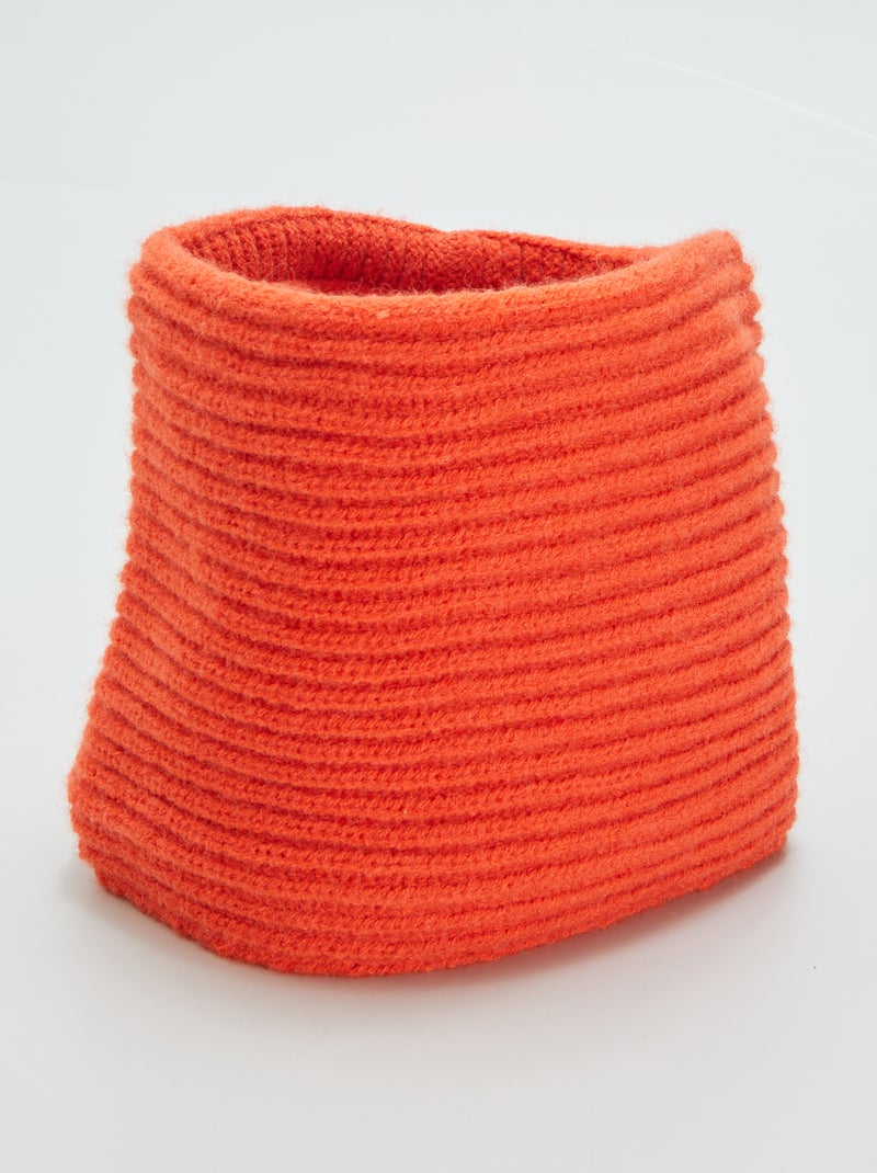 Snood en maille côtelée Orange - Kiabi