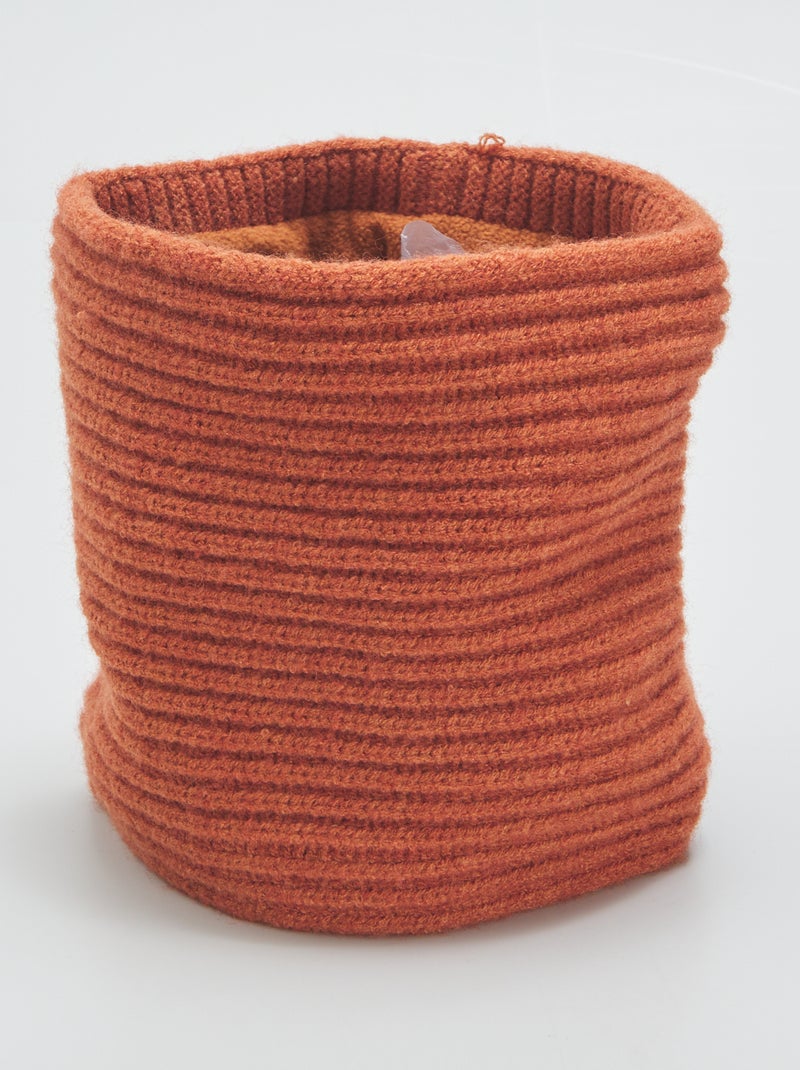 Snood en maille côtelée Orange - Kiabi