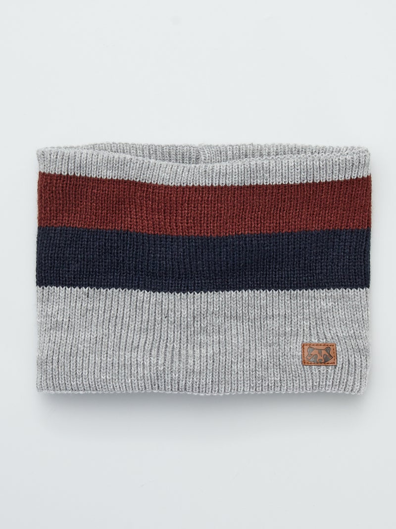 Snood en maille côtelée Rouge/bordeaux/gris - Kiabi