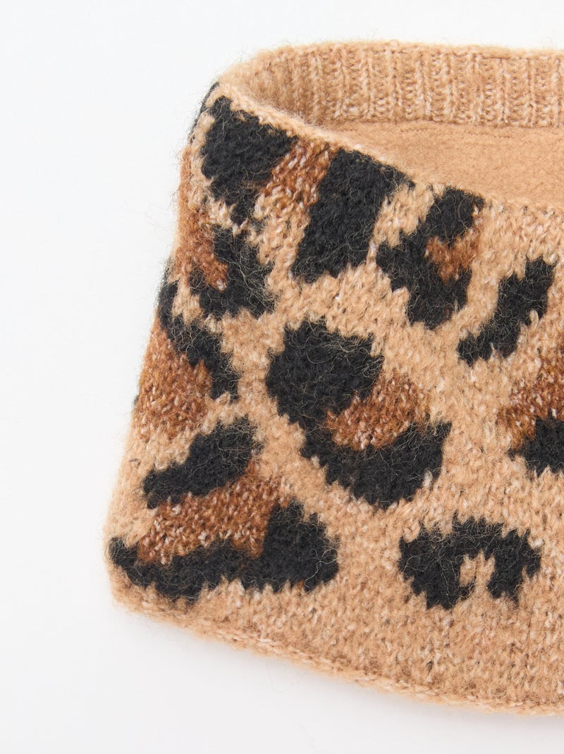 Snood en maille leopard Marron - Kiabi
