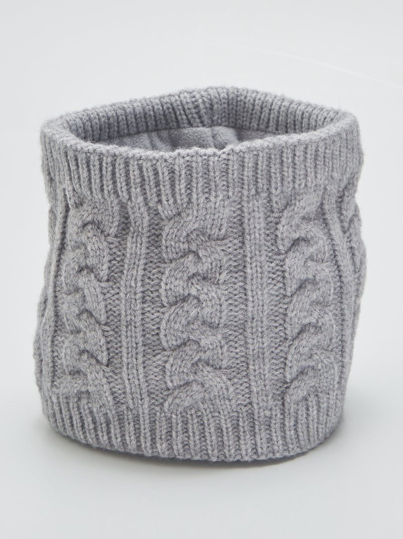 Snood en maille torsadée Gris - Kiabi