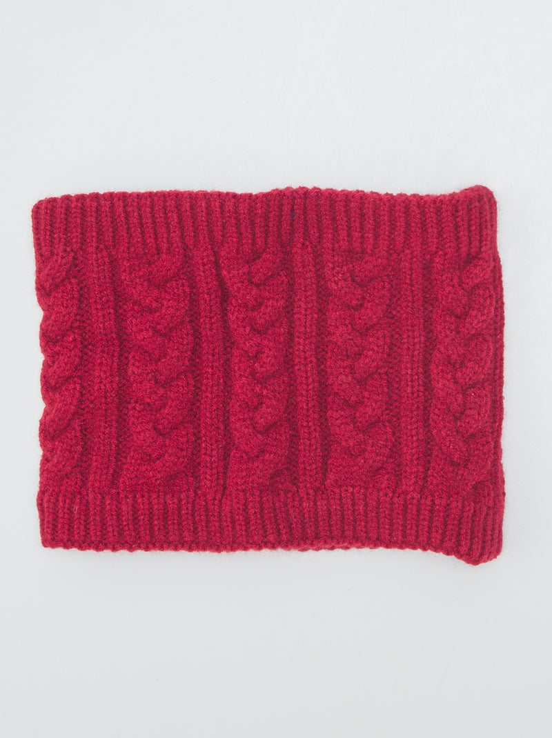 Snood en maille torsadée Rouge - Kiabi