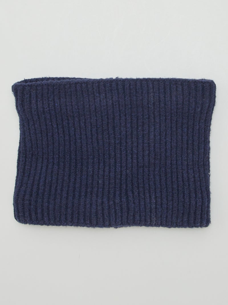 Snood en maille tricot Bleu - Kiabi