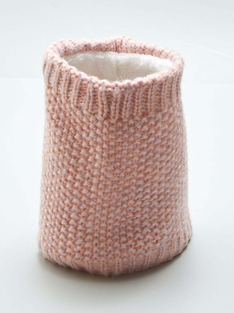 Snood en maille tricot doublé polaire Rose - Kiabi