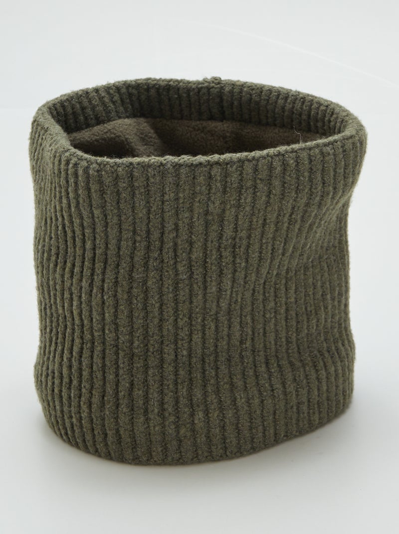 Snood en maille tricot Kaki - Kiabi