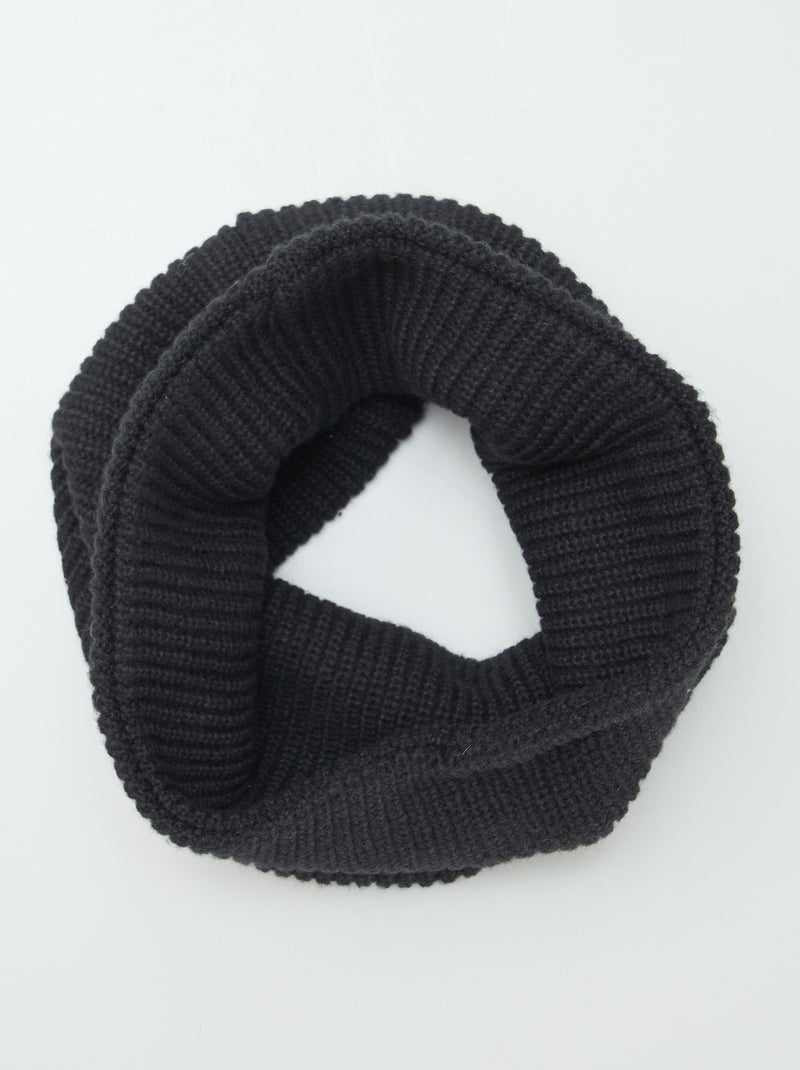 Snood en maille uni Noir - Kiabi