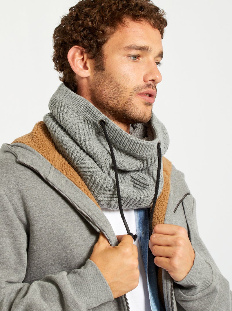Snood fourré effet moutonné gris - Kiabi