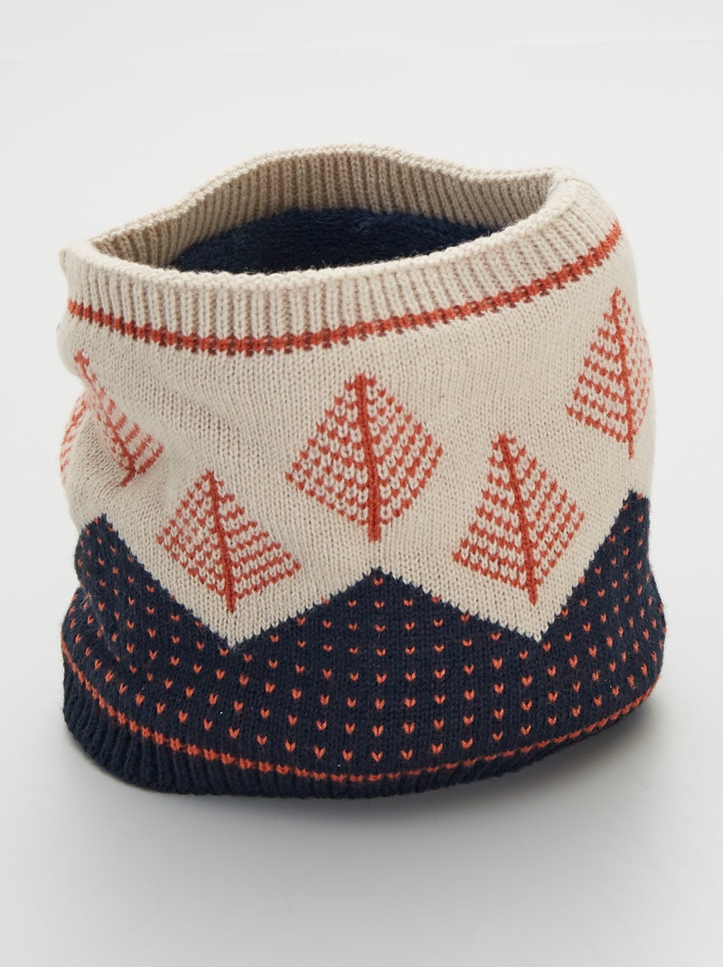 Snood jacquard esprit 'Noël' beige - Kiabi