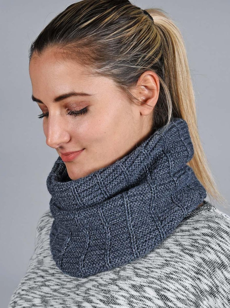 Snood Komin - Made in UE Bleu ardoise - Kiabi