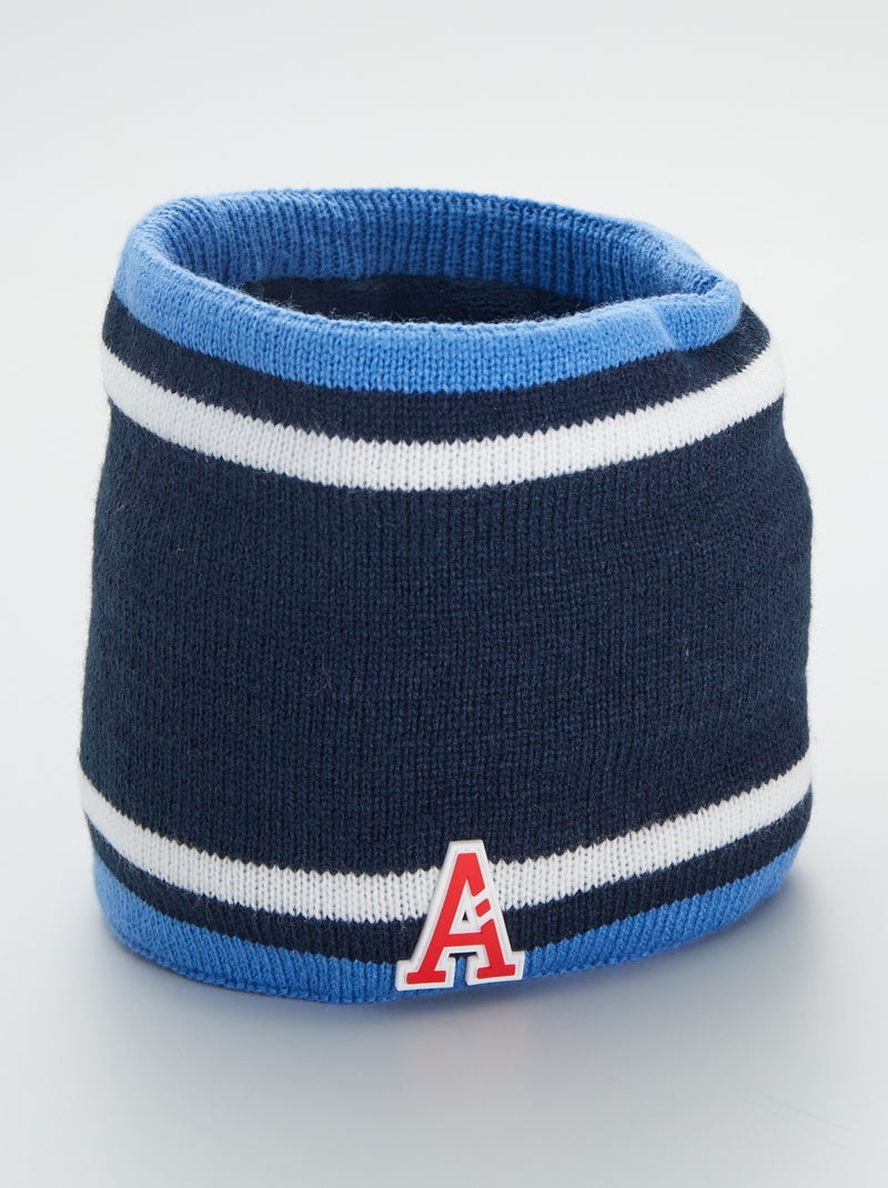 Snood tricolore avec lettrage fantaisie bleu - Kiabi