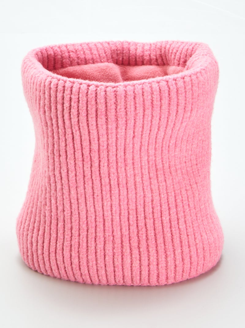 Snood uni en maille tricot rose - Kiabi