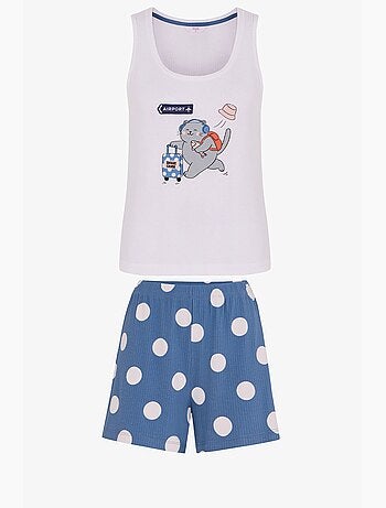 Snooze cruise ensemble de pyjama short à motif chat penti
