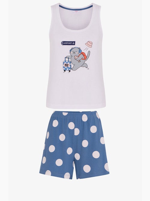 Snooze cruise ensemble de pyjama short à motif chat penti - Kiabi Snooze cruise ensemble de pyjama short à motif chat penti - Kiabi