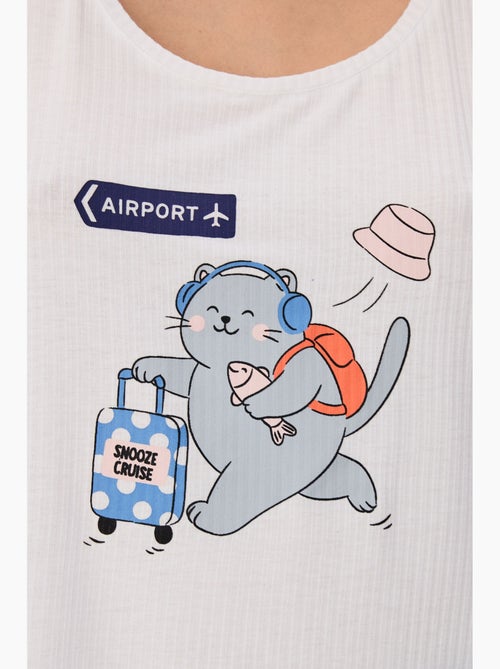 Snooze cruise ensemble de pyjama short à motif chat penti - Kiabi Snooze cruise ensemble de pyjama short à motif chat penti - Kiabi