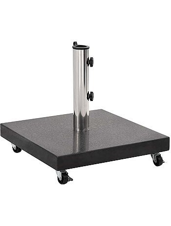 Socle de parasol en granit à roulette