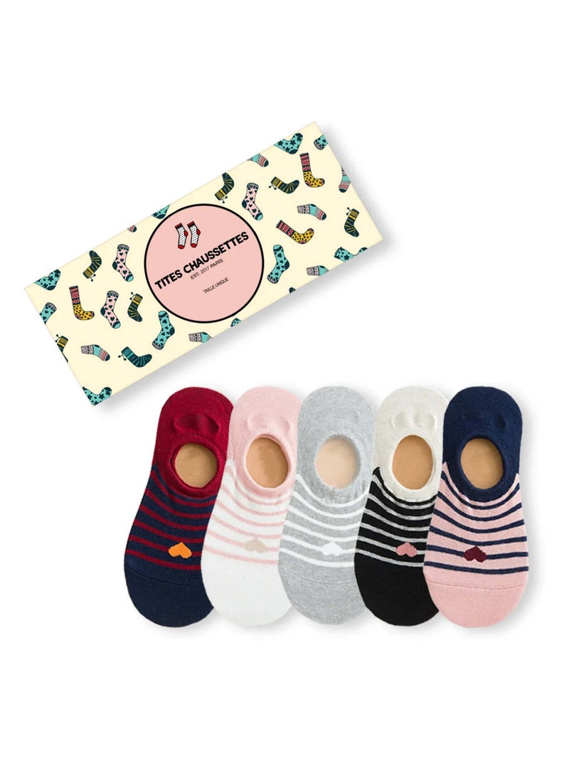 Socquette Coeur Marin (Lot x5) | Titeschaussettes Multicolore - Kiabi