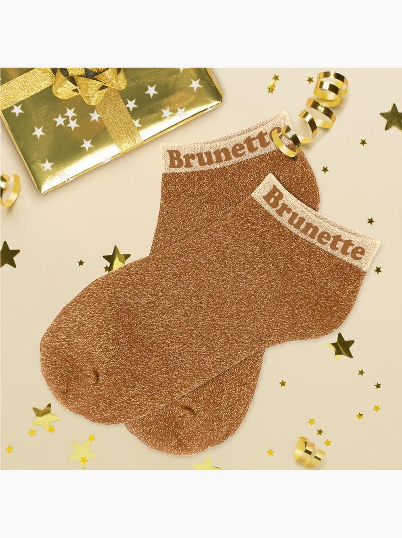 Socquettes à Paillettes - Brunette Marron - Kiabi