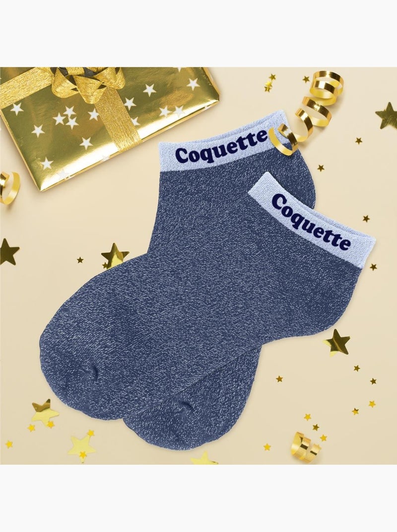 Socquettes à Paillettes - Coquette Bleu - Kiabi