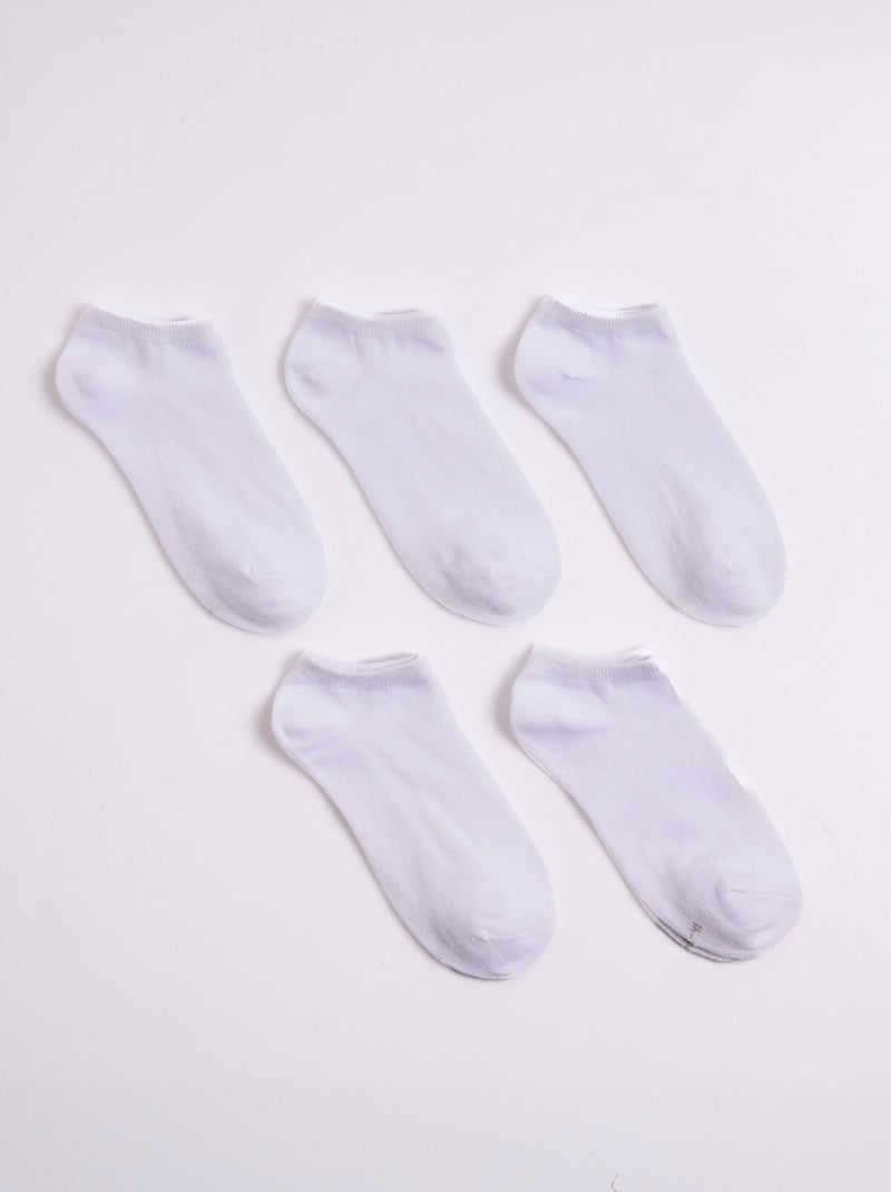 Socquettes basses, uni clair - AFIBEL Blanc - Kiabi