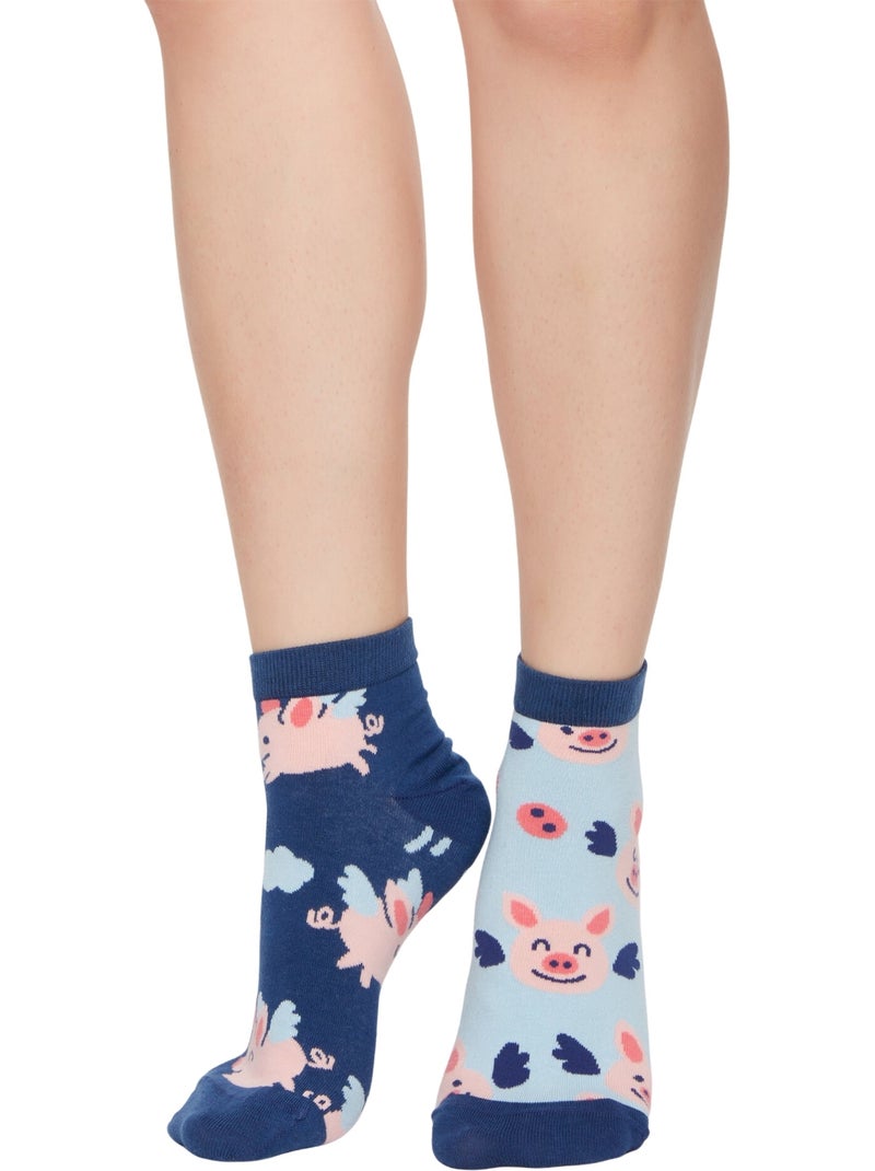 Socquettes Cochons Ailés Rose - Kiabi