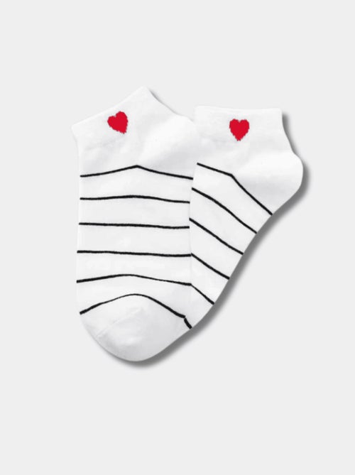 Socquettes Coeur Côté Rayures - Kiabi