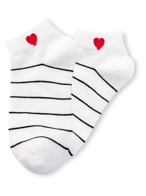 Socquettes Coeur Côté Rayures - Kiabi