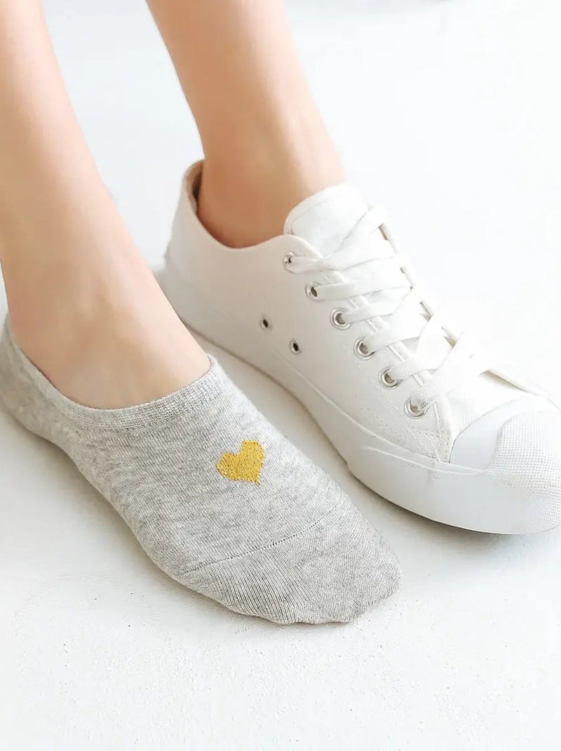 Socquettes Coeur Doré Invisible | Titeschaussettes Gris - Kiabi