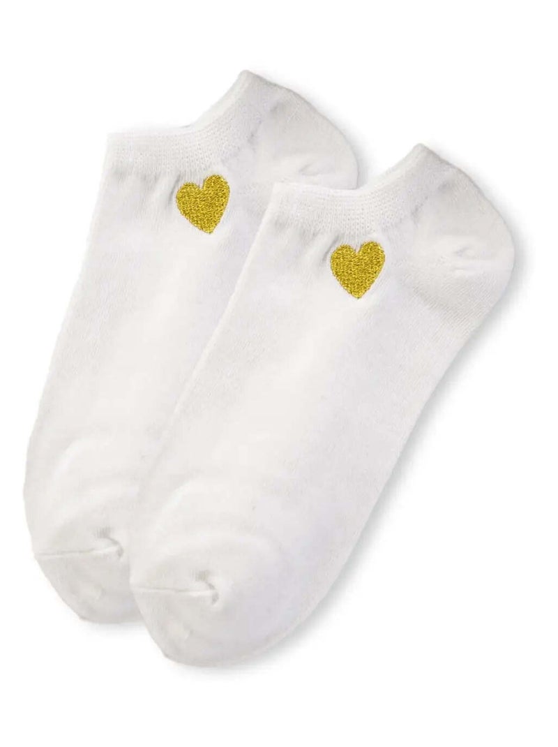 Socquettes Cœur Dorée | Titeschaussettes Blanc - Kiabi