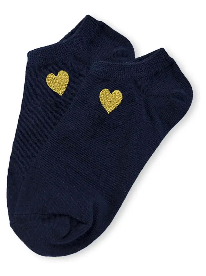 Socquettes Cœur Dorée | Titeschaussettes Bleu marine - Kiabi