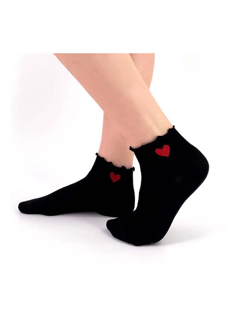 Socquettes Coeur Volant | Titeschaussettes Noir - Kiabi