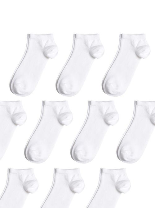 Socquettes Coton Prémium - Lot 10 Paires - Fabrication UE - Kiabi