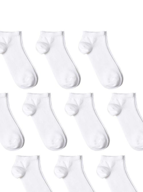 Socquettes Coton Prémium - Lot 10 Paires - Fabrication UE - Kiabi