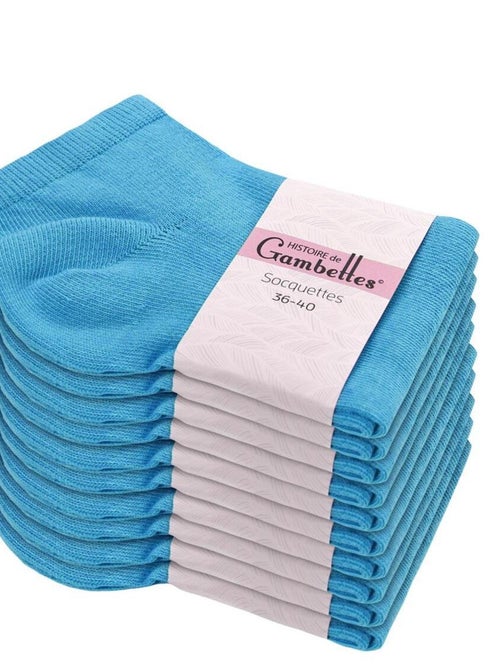 Socquettes Coton Prémium - Lot 10 Paires - Fabrication UE - Kiabi
