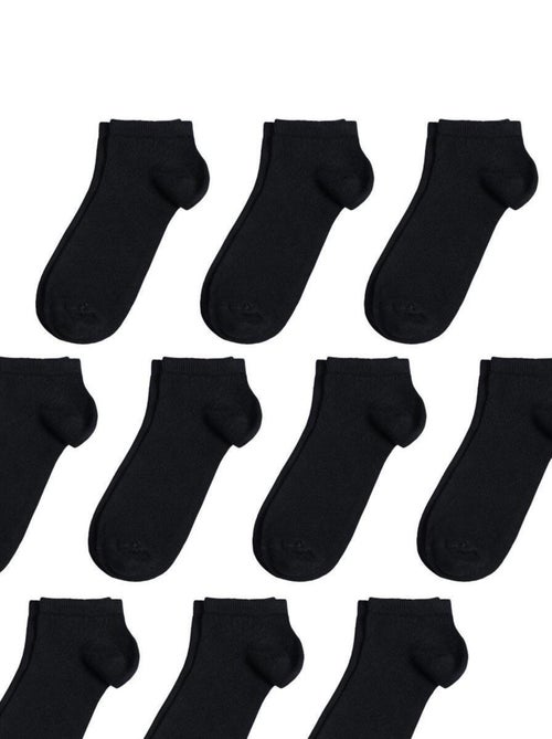 Socquettes Coton Prémium - Lot 10 Paires - Fabrication UE - Kiabi