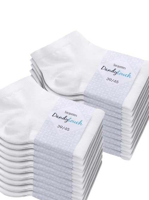 Socquettes Coton Prémium - Lot 20 Paires - Fabrication UE - Kiabi