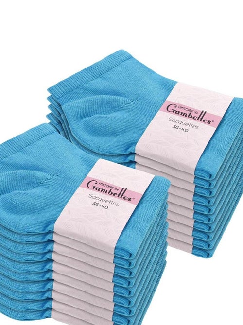 Socquettes Coton Prémium - Lot 20 Paires - Fabrication UE - Kiabi