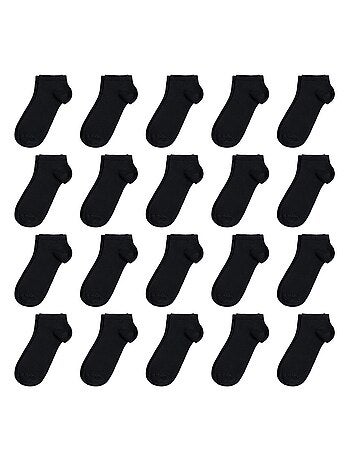 Socquettes Coton Prémium - Lot 20 Paires - Fabrication UE