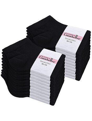 Socquettes Coton Prémium - Lot 20 Paires - Fabrication UE