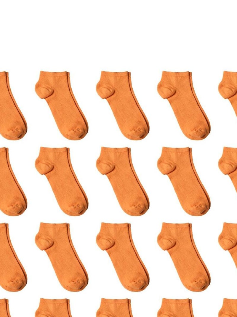 Socquettes Coton Prémium - Lot 20 Paires - Fabrication UE Orange - Kiabi