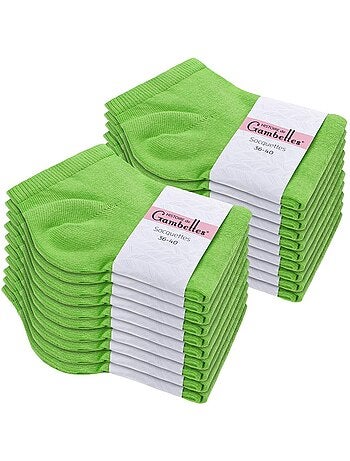 Socquettes Coton Prémium - Lot 20 Paires - Fabrication UE