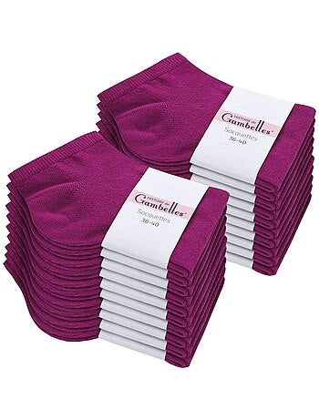Socquettes Coton Prémium - Lot 20 Paires - Fabrication UE