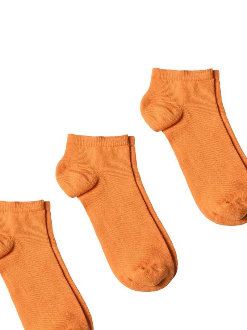 Socquettes Coton Prémium - Lot 3 Paires - Fabrication UE Orange - Kiabi