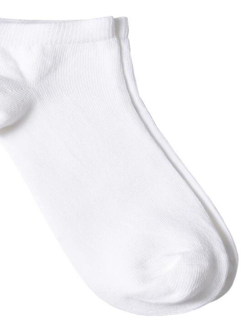 Socquettes Coton Prémium - Lot 5 Paires - Fabrication UE Blanc - Kiabi
