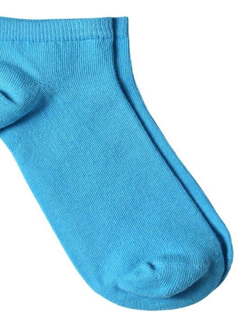 Socquettes Coton Prémium - Lot 5 Paires - Fabrication UE Bleu ciel - Kiabi