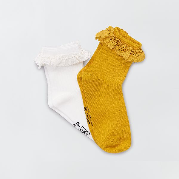 Socquettes De Ceremonie Bebe Fille Blanc Jaune Kiabi 5 00